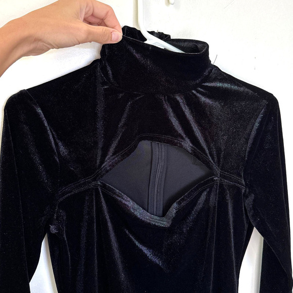 Pam & Gela Velvet Cut Out Iridescent Mini Dress Black Size small - Picture 7 of 11